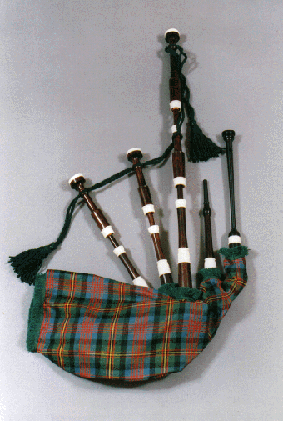 DM1 Bagpipe Plain turned African Blackwood fully mounted Imitation Ivory 