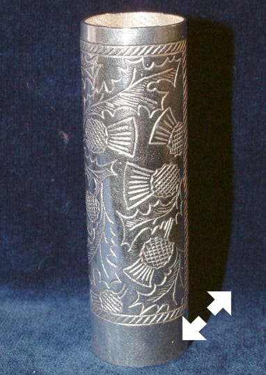 Silver Hand Engraved Thistle tuning slide