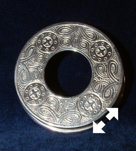 Silver Runic Design top cap ring